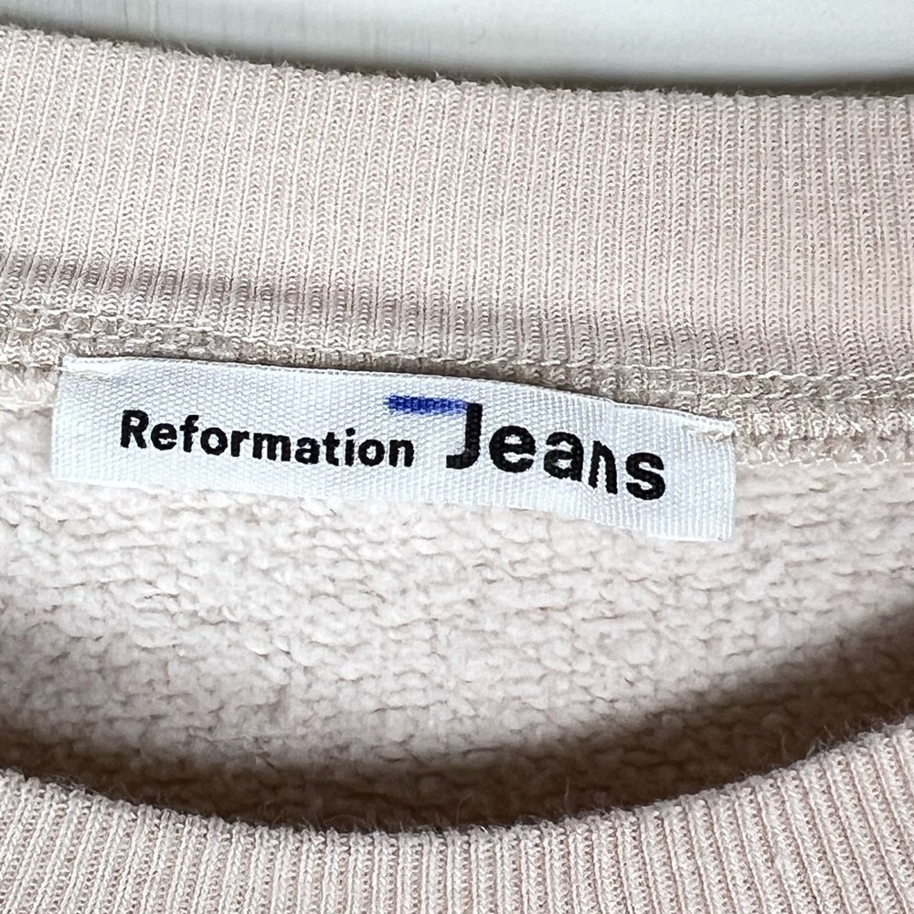 Reformation Jeans Crewneck Light Pink Blush Color Good Fabric EC Size S - Picture 5 of 7